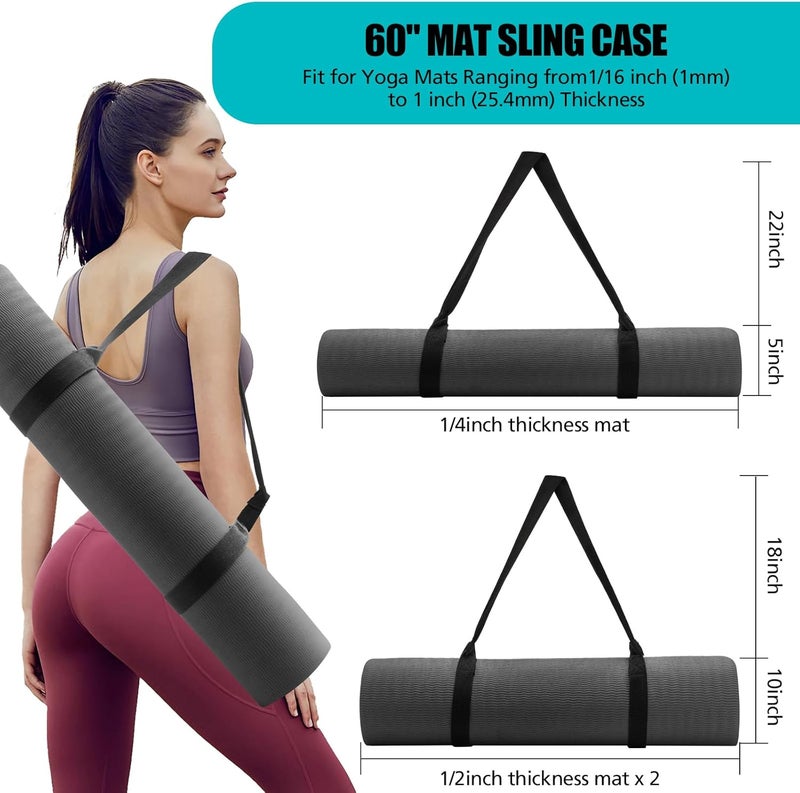 CINDALOG Yoga Mat Carrier Strap, Adjustable Thick Straps Sling for Carrying Large Mats, Stretching Band - Image 2